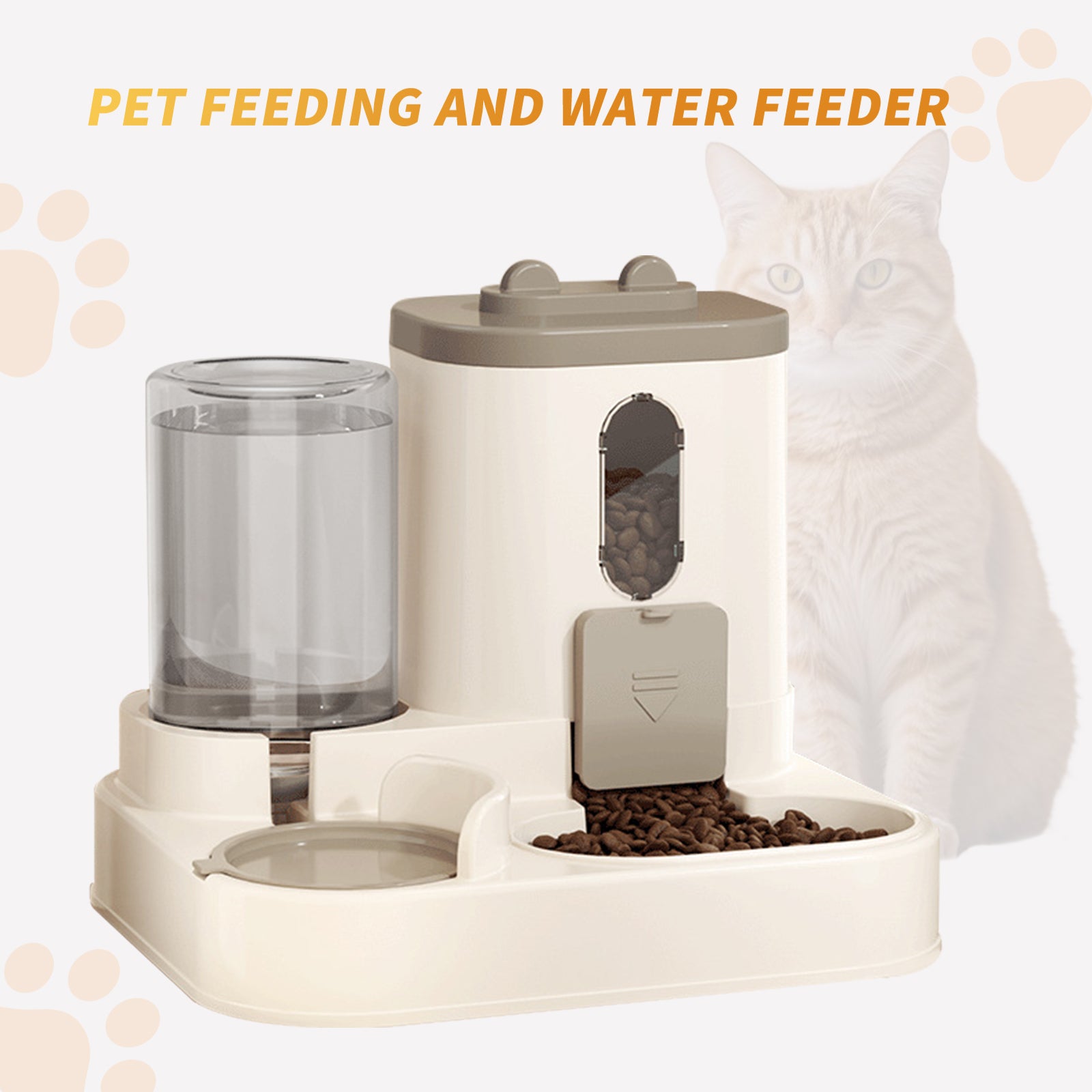 Fully Automatic 2in1 Cat Food Dispenser - Integrated Water And Food Feeding System - Cute Water Dispenser