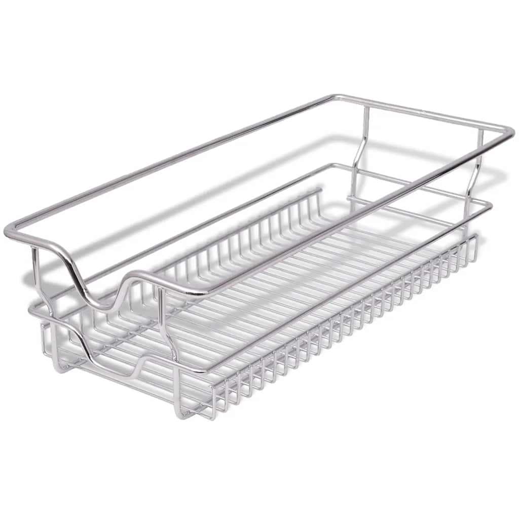 Built-in Drawer Basket Pull-Out 2 pcs. Silver 300 mm
