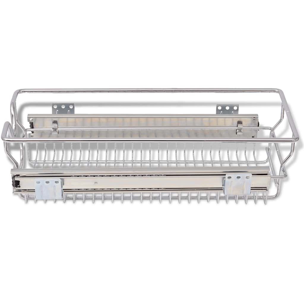 Built-in Drawer Basket Pull-Out 2 pcs. Silver 300 mm