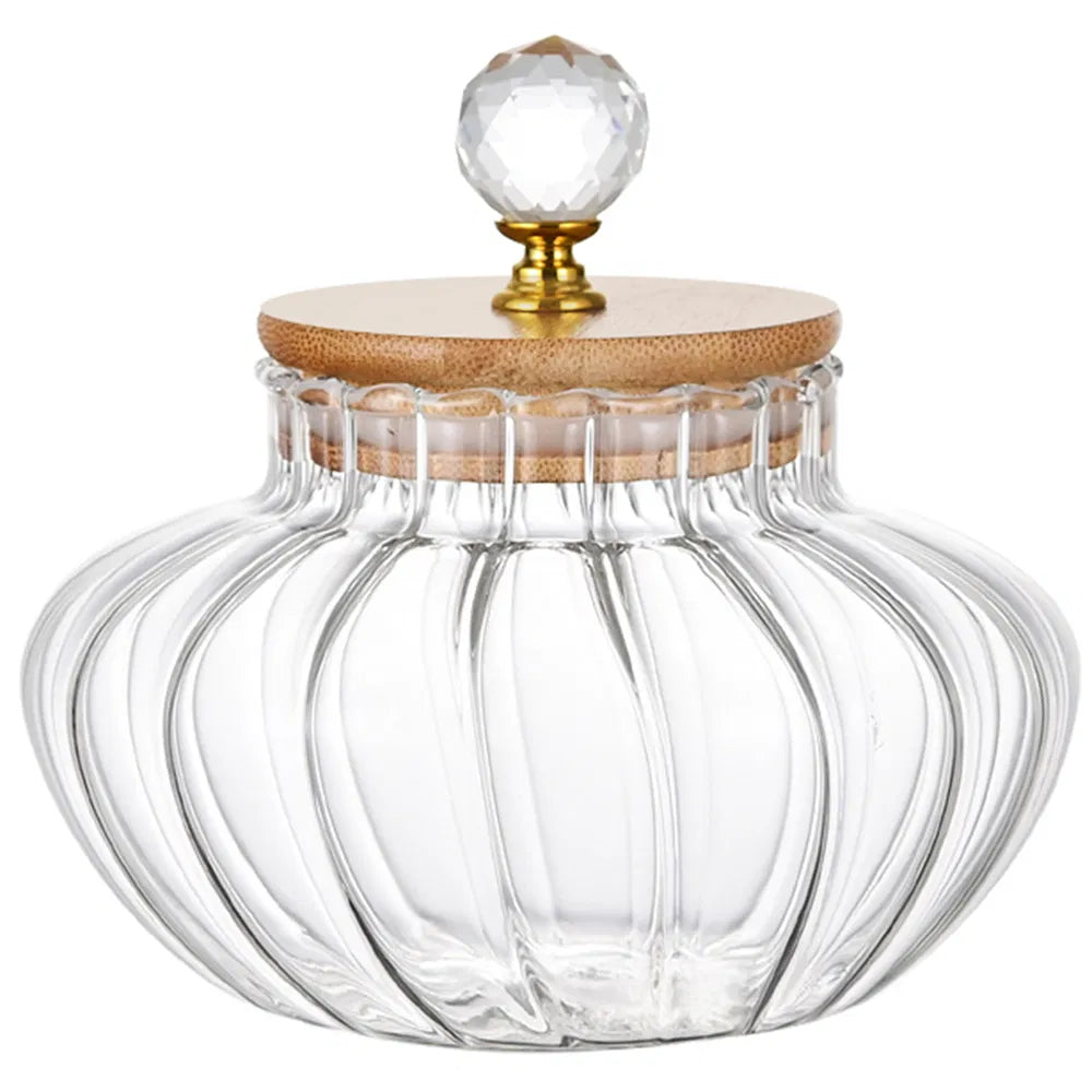 1 PCS High Borosilicate Stripe Sealed Jar, Kitchen Storage Jar, Coffee Can, Coffee Storage Container